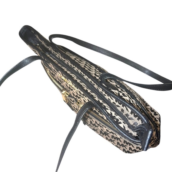 ▶️ Michael Kors ◀️ Signature Canvas Leather Kempton Tote Purse - Picture 7 of 13